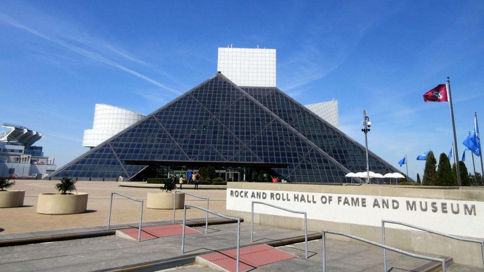 PHOTO: In this April 24, 2016, file photo, the Rock and Roll Hall of Fame and Museum, is shown in downtown Cleveland, Ohio.