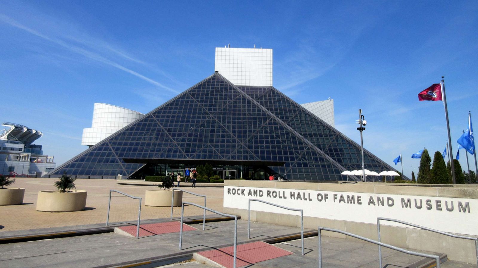 PHOTO: In this April 24, 2016, file photo, the Rock and Roll Hall of Fame and Museum, is shown in downtown Cleveland, Ohio.