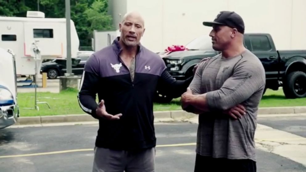 VIDEO: 'The Rock' surprises his stunt-double cousin with a new truck
