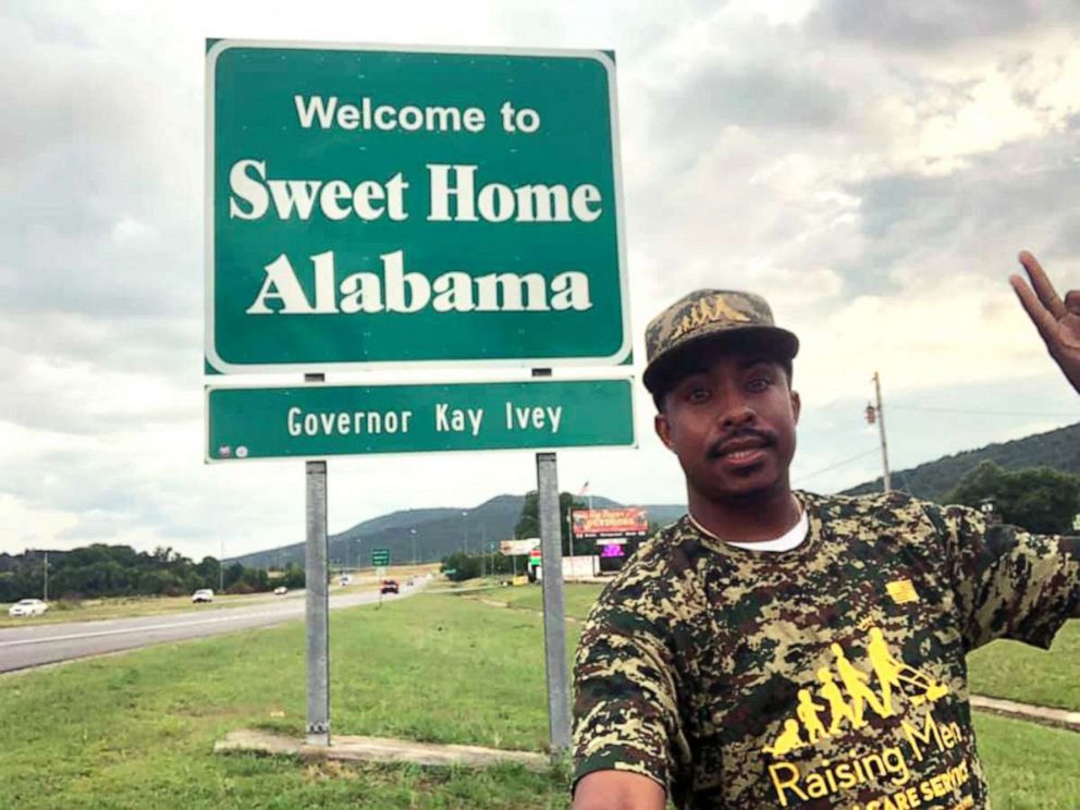 PHOTO: In this undated photo, Rodney Smith Jr. is shown in Alabama as he travels to all 50 states to mow lawns for free for veterans.