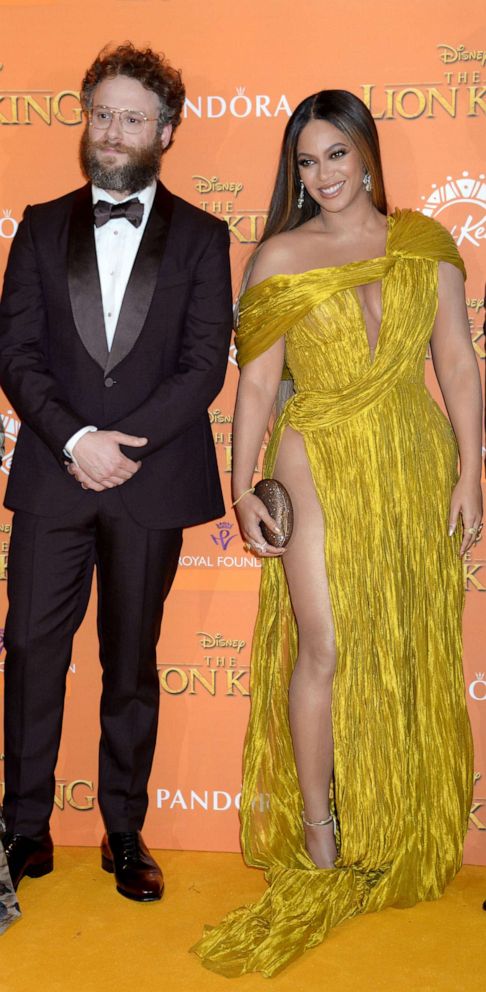 PHOTO: Seth Rogen and Beyonce attend "The Lion King" film premiere in London, July 14, 2019.