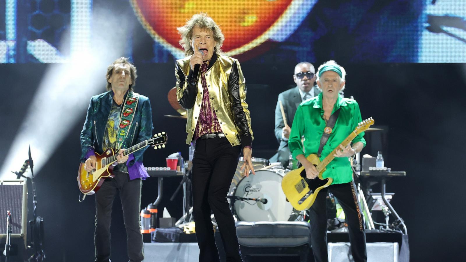 PHOTO: Ronnie Wood, Mick Jagger, Steve Jordan , and Keith Richards and of The Rolling Stones perform during 'Stones Tour '24 Hackney Diamonds' at MetLife Stadium on May 26, 2024 in East Rutherford, New Jersey.