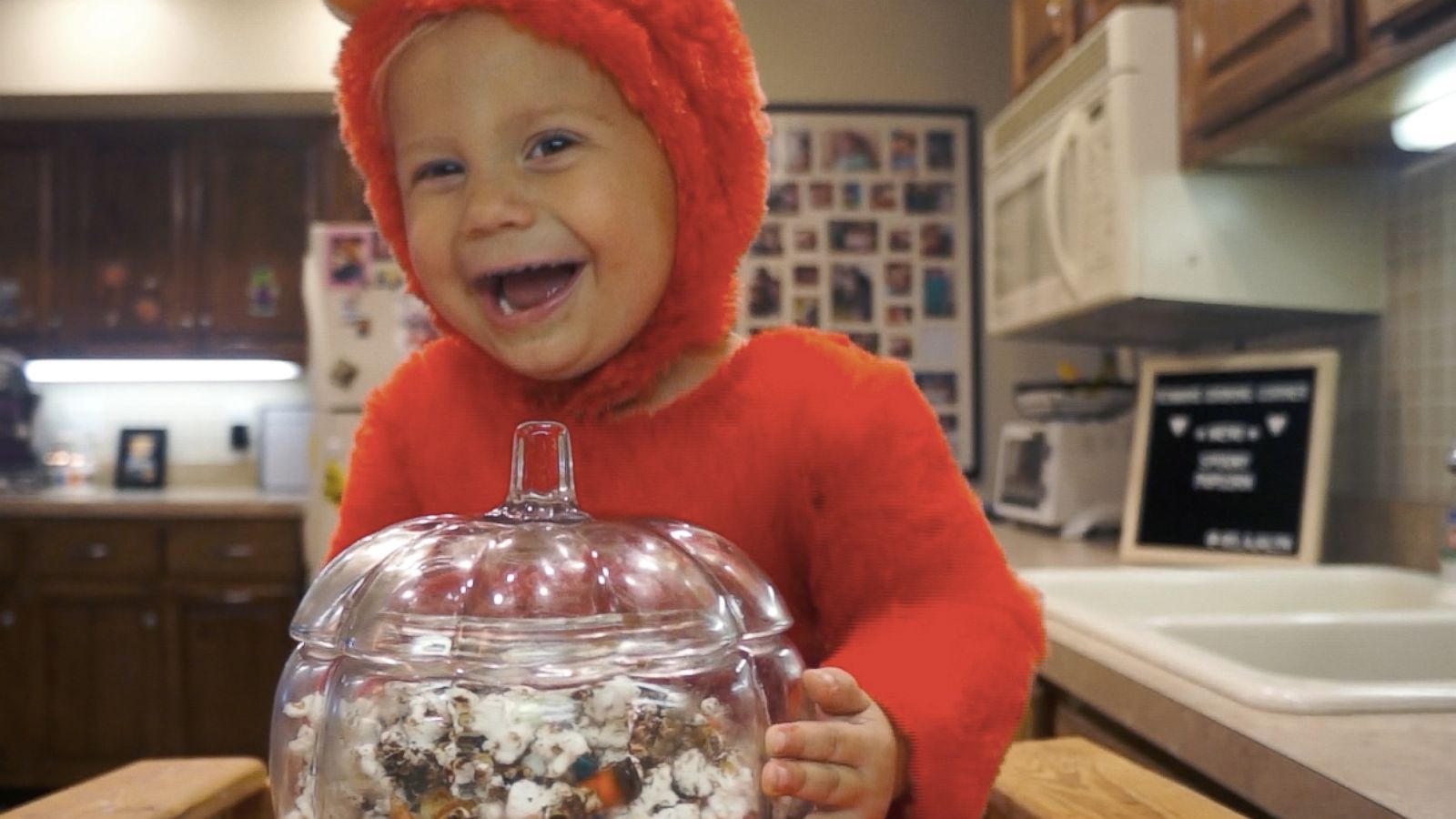 PHOTO: Roman, the 2-year-old chef, delights his followers on YouTube with his special recipes and created spooky popcorn in honor of Halloween.