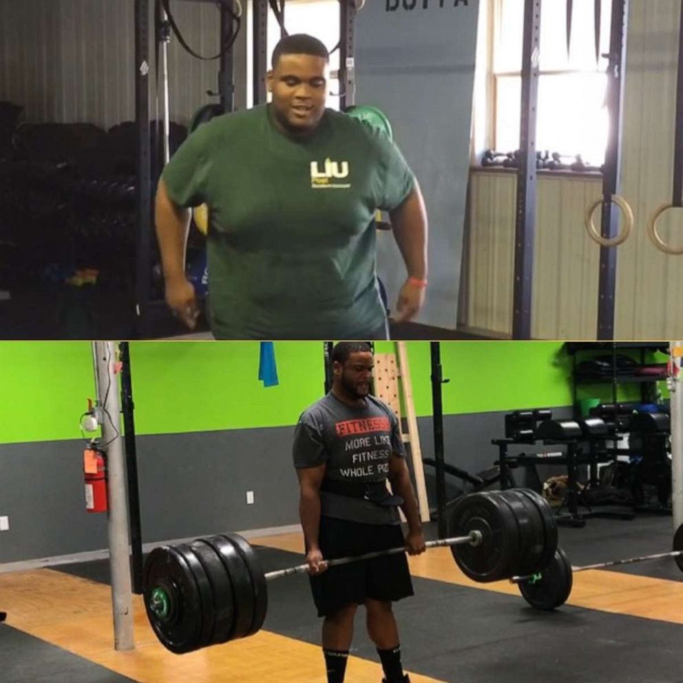 PHOTO: Before and after photo of Romar Lyle on his weight loss journey.