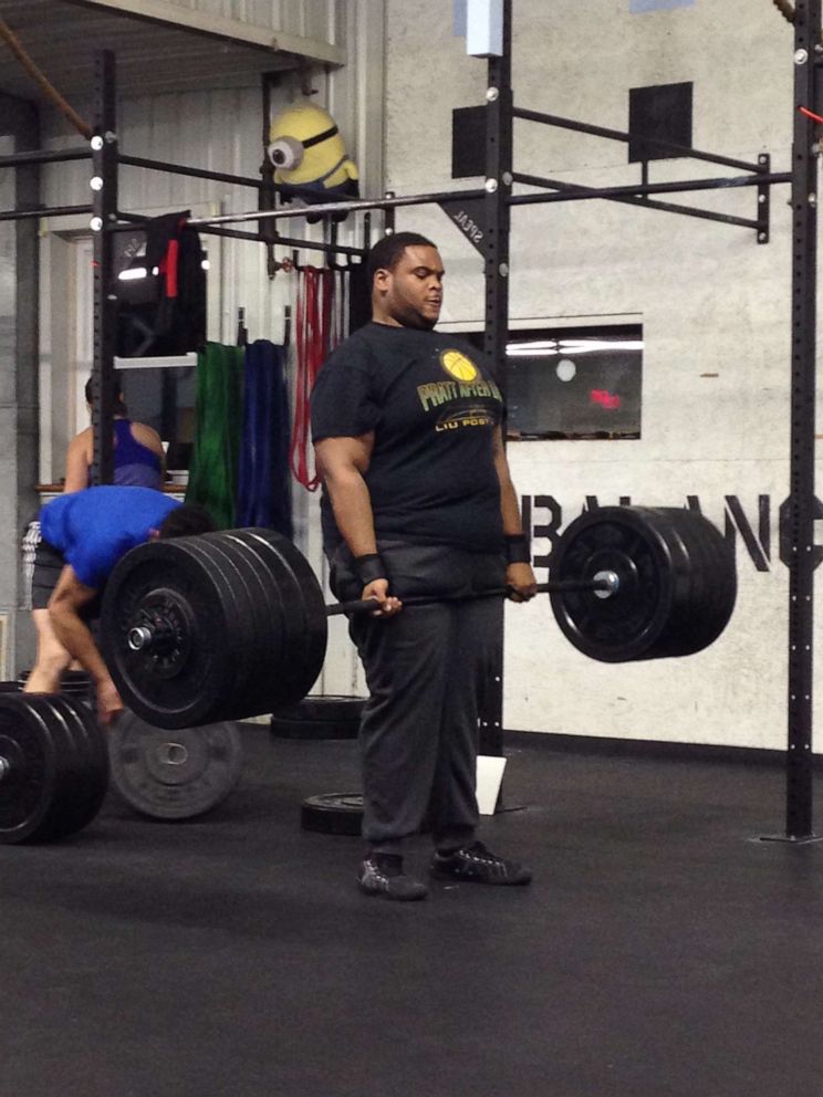 PHOTO: Romar Lyle at the Crossfit gym in Pennsylvania he worked out in while getting his masters degree.