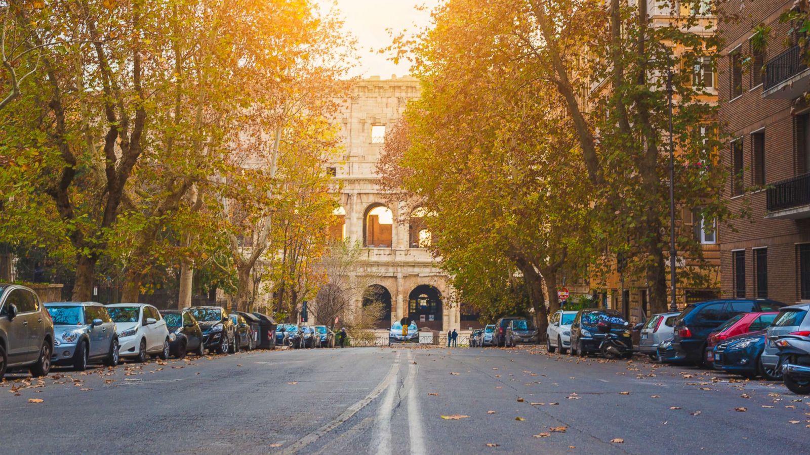 PHOTO: An undated photo of a street in Autumn, in front of the Colosseum in Rome.