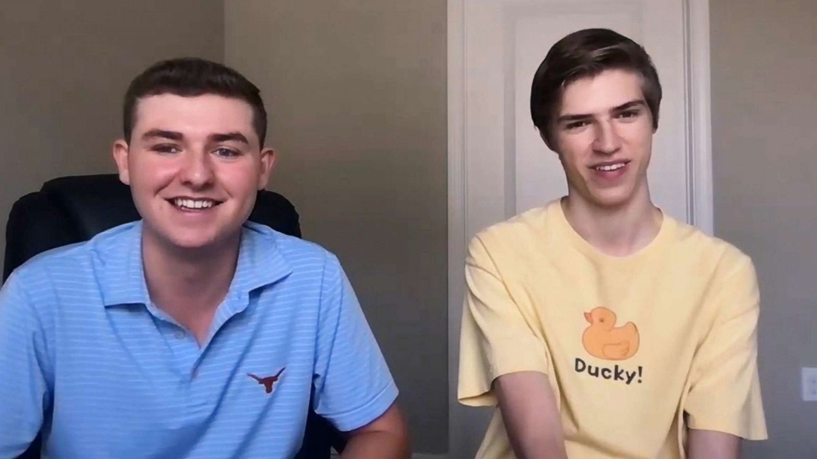 PHOTO: Tate Lewis and Seth Rippentrop were neighbors in the NICU as babies. Now, they're college roommates at The University of Texas at Dallas.