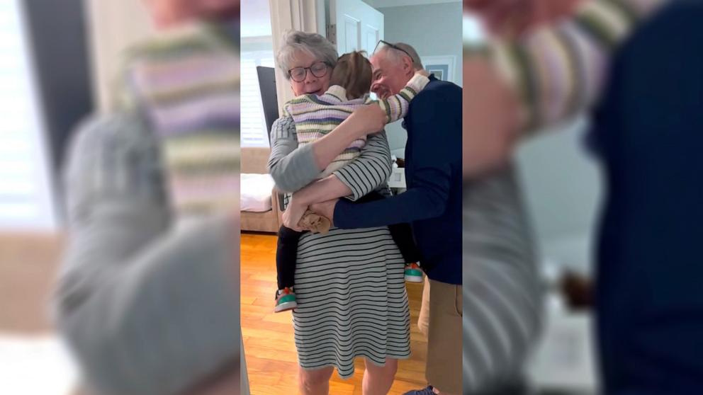 PHOTO: Emily Sutliff shared a now-viral TikTok video of her daughter Rory, 2, reuniting with her grandparents after they returned from a monthlong trip.