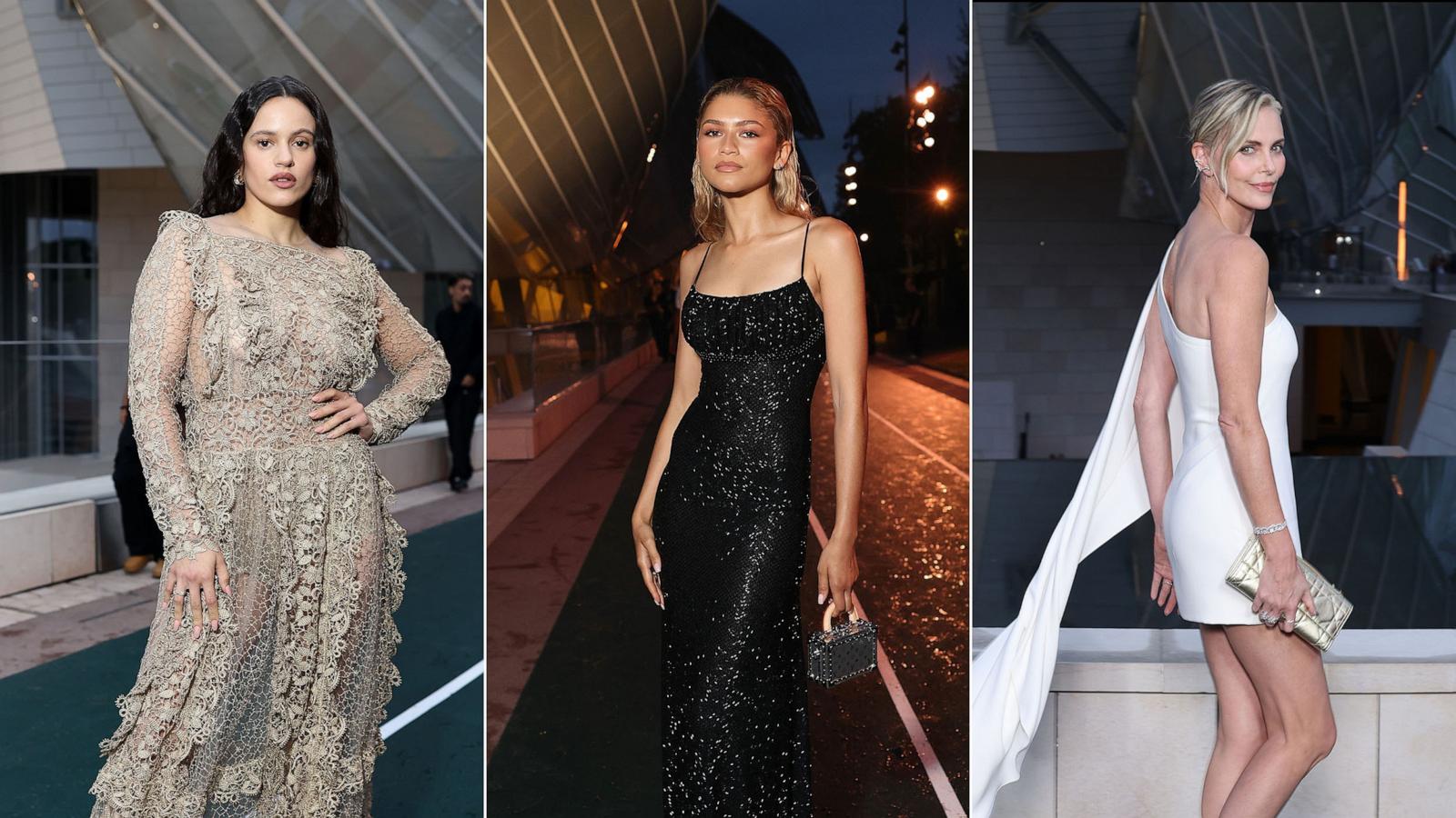 PHOTO: Rosalia, Zendaya, and Charlize Theron attend 'Prelude to the Olympics' at Fondation Louis Vuitton, on July 25, 2024, in Paris.