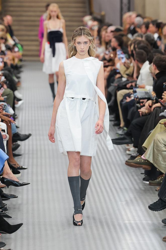 PHOTO: Sunday Rose walks the runway during the Miu Miu Paris Womenswear Spring-Summer 2025 show as part of Paris Fashion Week, Oct. 1, 2024, in Paris.