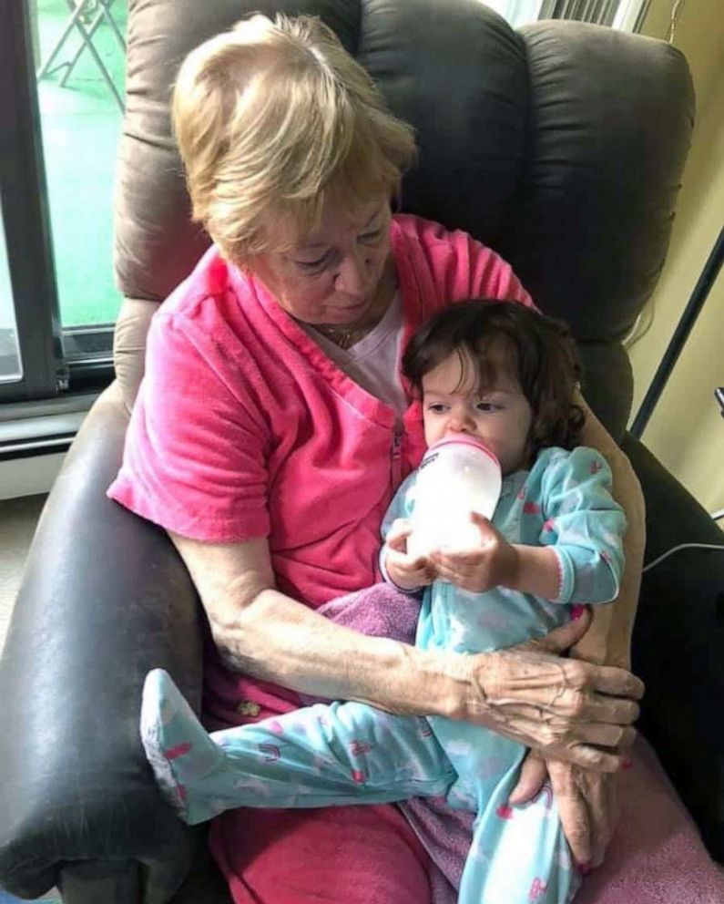 PHOTO: Rose Gagnon, 85, pictured with her great-grandchild at an unknown date in Rockford, Illinois.