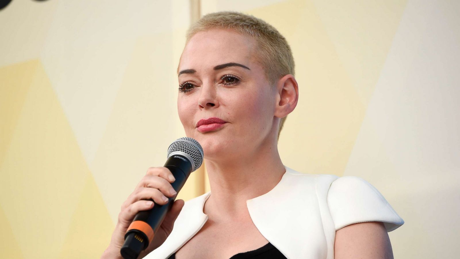 PHOTO: Rose McGowan speaks at OZY Fest in Central Park, July 21, 2018, in New York.