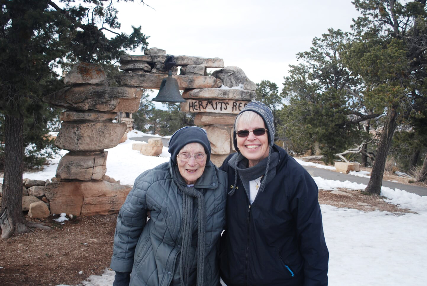 PHOTO: 103-year-old Rose Torphy and her daughter Cheri Stoneburner pose for a photo at Grand Canyon National Park.