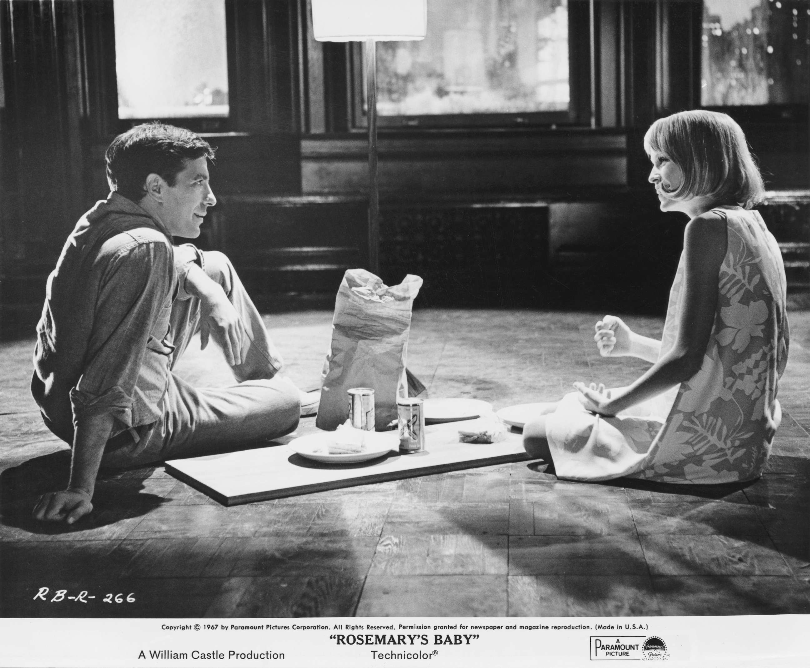 PHOTO: American actor, director and screenwriter John Cassavetes (1929 - 1989) stars with Mia Farrow in the film 'Rosemary's Baby,' 1967.