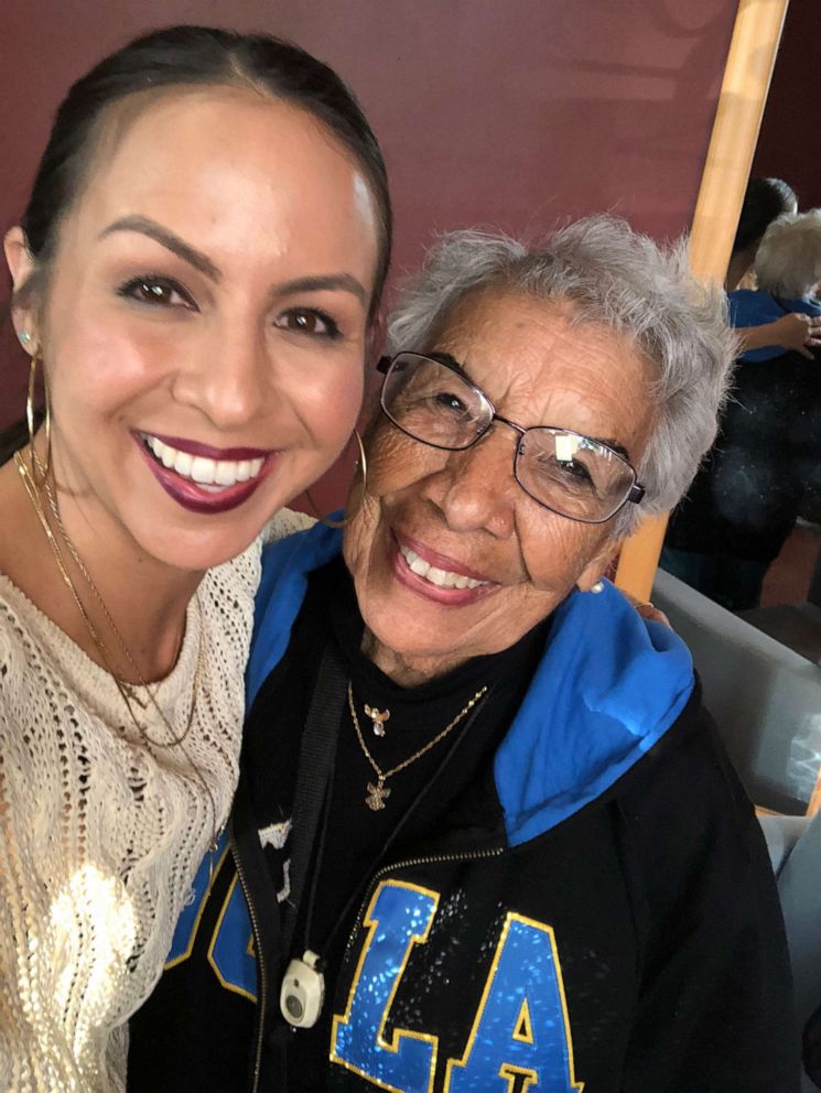 PHOTO: Comedian Anjelah Johnson takes a photo with great-aunt "Tia Mary" Fierros.