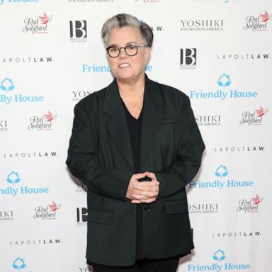 [PHOTO: In this Oct. 28, 2023, file photo, Rosie O'Donnell attends an event in Beverly Hills, Calif.]