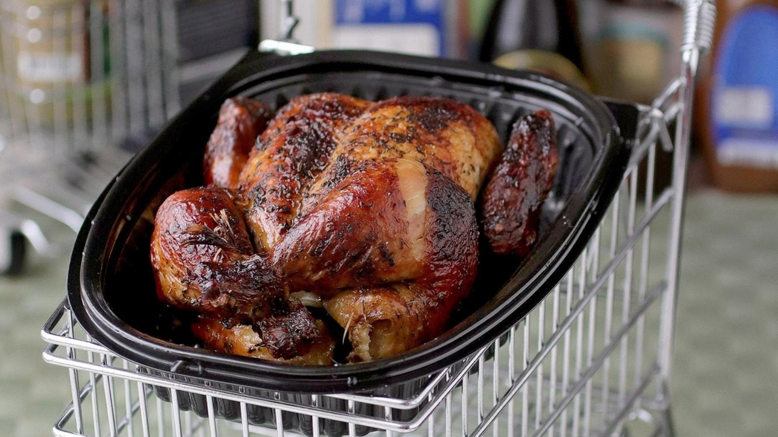 PHOTO: Rotisserie chicken picked up from the grocery store.