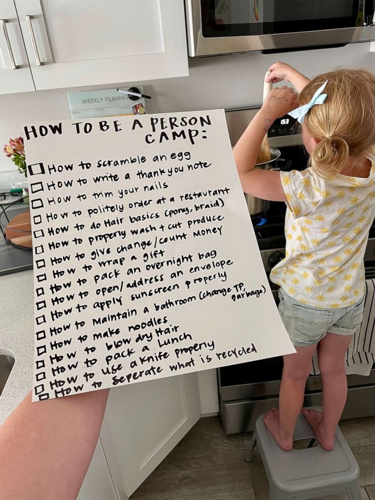 PHOTO: Kaitlyn Rowe was inspired by fellow mom Emily Ley to start her own "how to be a person camp" list with her children.