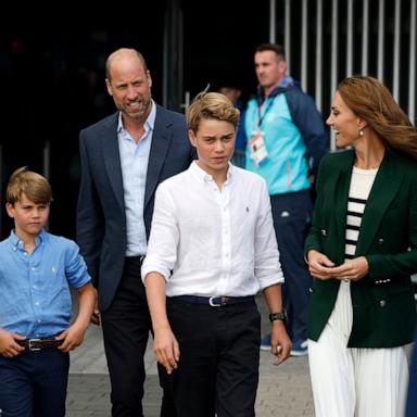 PHOTO: Prince William, Prince of Wales, Duke of Rothsay and Catherine, Princess of Wales, Duchess of Rothsay with Prince George, Princess Charlotte and Prince Louis arrive for the Glasgow 2026 Commonwealth Games on Aug. 1, 2026, in Glasgow, Scotland. 