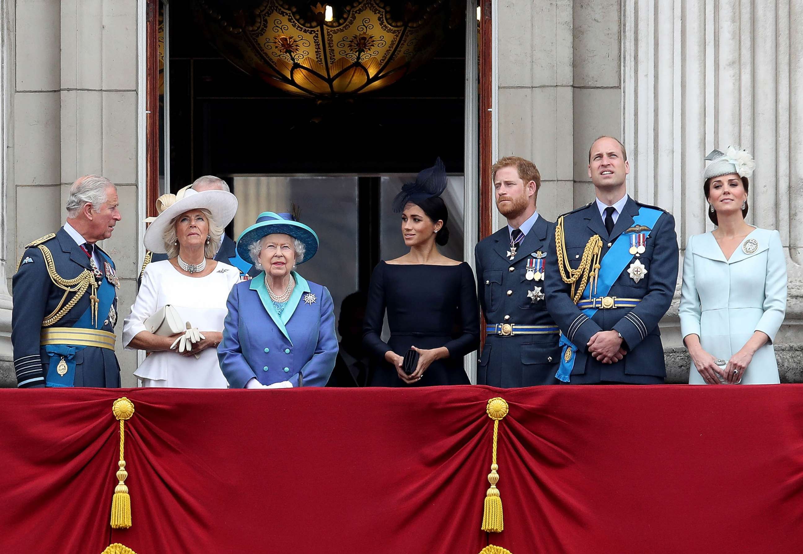 PHOTO: FILE - Prince Charles, Prince of Wales, Camilla, Duchess of Cornwall, Queen Elizabeth II, Meghan, Duchess of Sussex, Prince Harry, Duke of Sussex, Prince William, Duke of Cambridge and Catherine, Duchess of Cambridge, July 10, 2018 London, England.