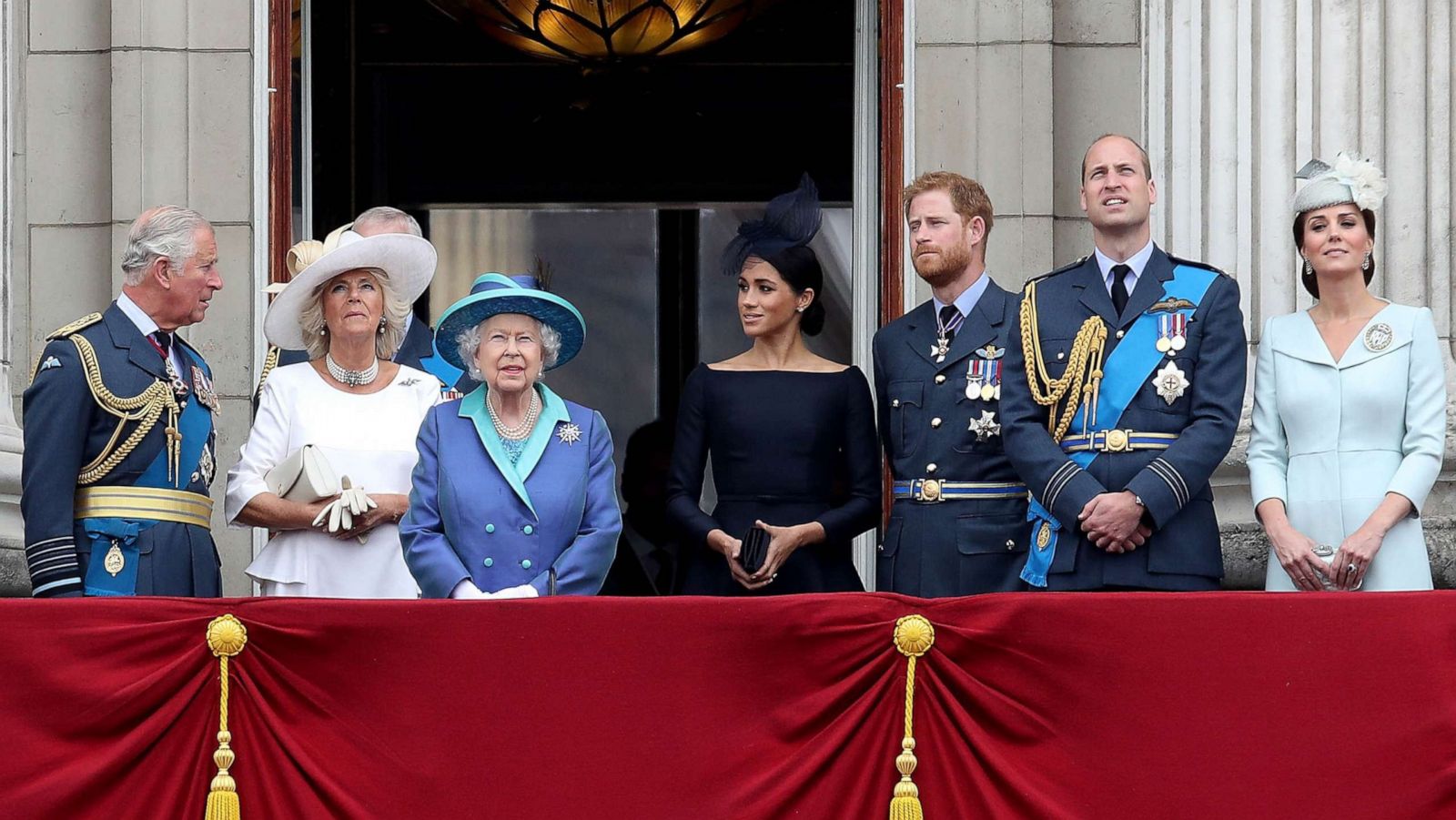 PHOTO: FILE - Prince Charles, Prince of Wales, Camilla, Duchess of Cornwall, Queen Elizabeth II, Meghan, Duchess of Sussex, Prince Harry, Duke of Sussex, Prince William, Duke of Cambridge and Catherine, Duchess of Cambridge, July 10, 2018 London, England.