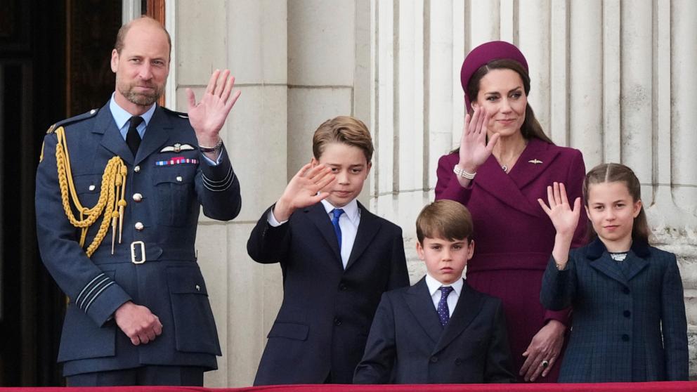 PHOTO: Prince William, Prince George, Prince Louis, the Princess of Wales, and Princess Charlotte on the balcony of Buckingham Palace during events marking the 80th anniversary of VE Day, May 5, 2025, in London.