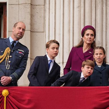 PHOTO: Prince William, Prince George, Prince Louis, the Princess of Wales, and Princess Charlotte on the balcony of Buckingham Palace during events marking the 80th anniversary of VE Day, May 5, 2025, in London.