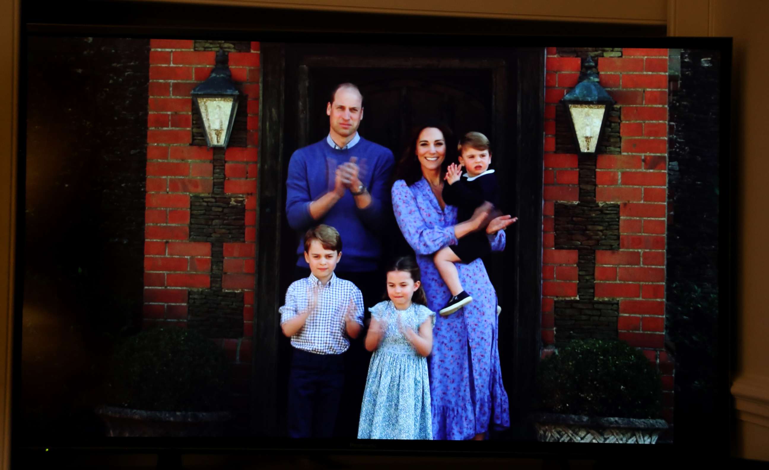 PHOTO: The Royals clap for NHS carers that aired on BBC television during the BBC Children In Need and Comic Relief 'Big Night In at London on April 23, 2020.