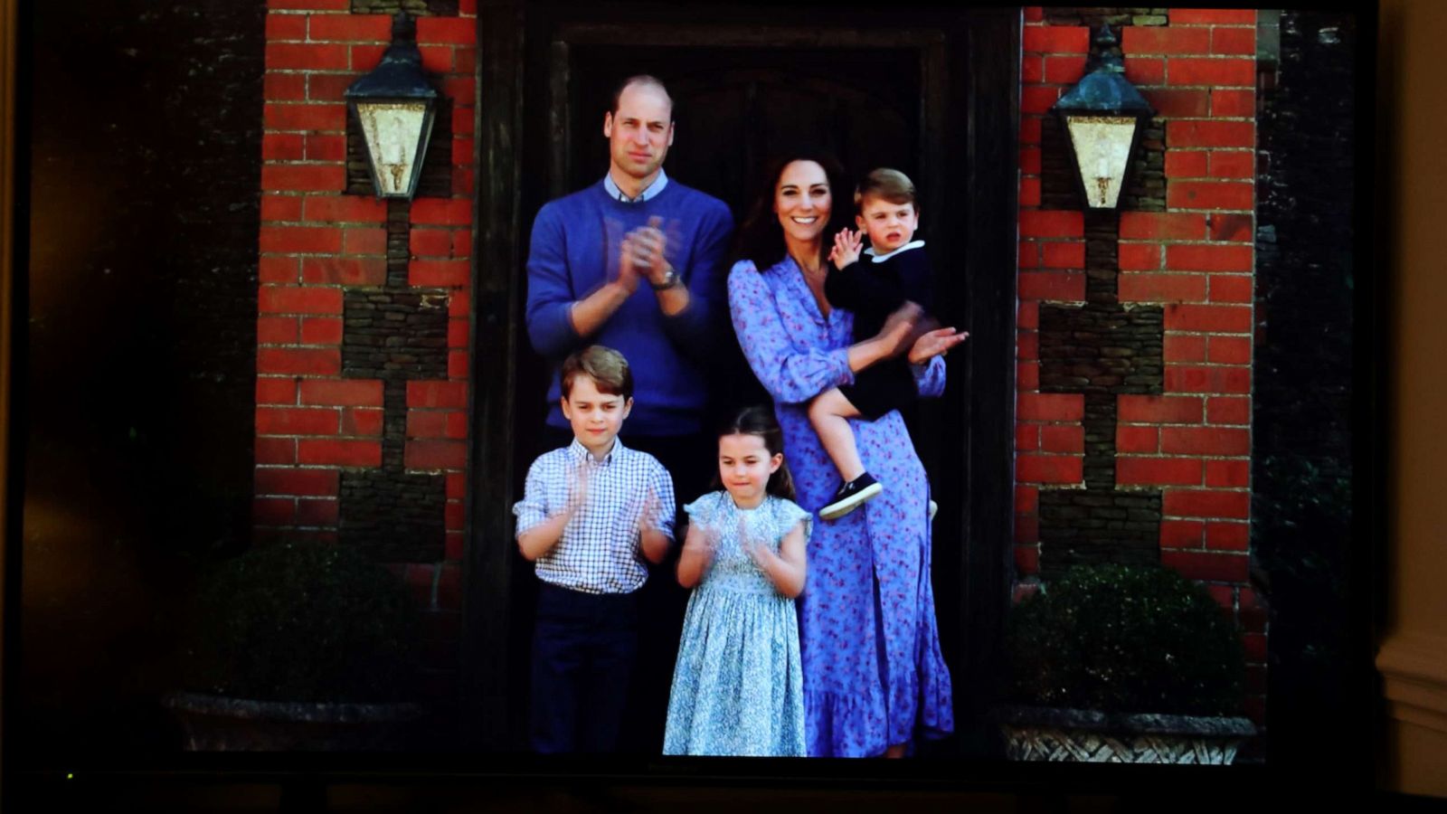 PHOTO: The Royals clap for NHS carers that aired on BBC television during the BBC Children In Need and Comic Relief 'Big Night In at London on April 23, 2020.