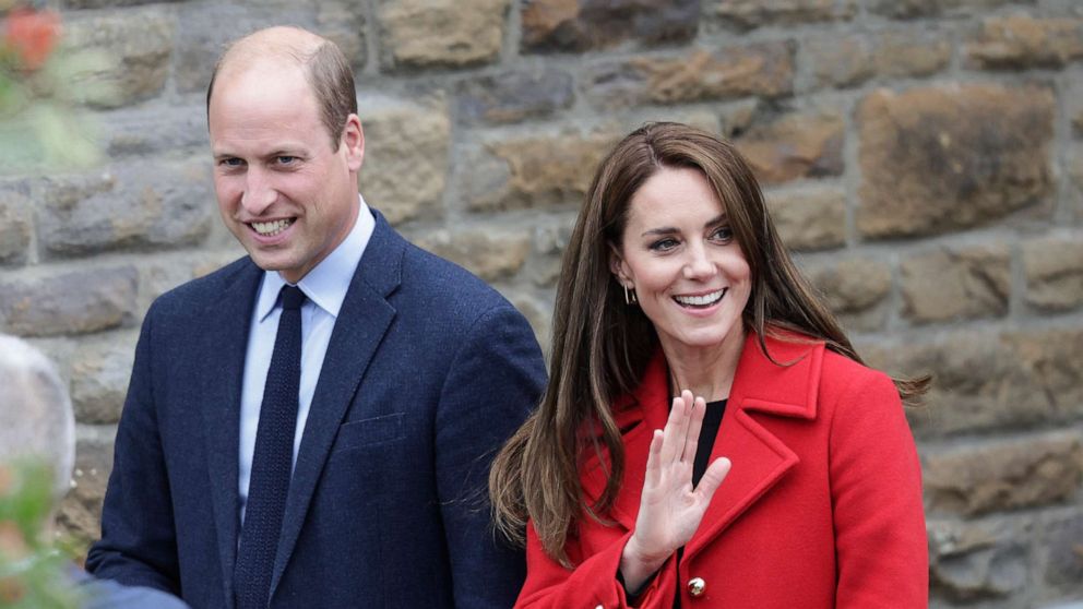 PHOTO: Prince William and Catherine, Princess of Wales leave St Thomas Church, Sept. 27, 2022, in Swansea, Wales. 