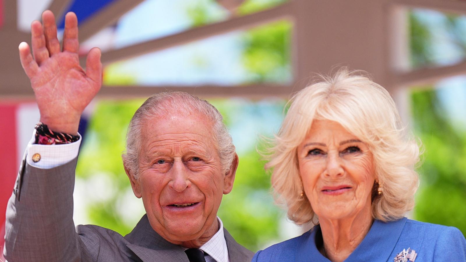 PHOTO: King Charles III and Queen Camilla attend a community block party and pot luck celebrating America's 250th 'birthday', on April 30, 2026, in Front Royal, Virginia.