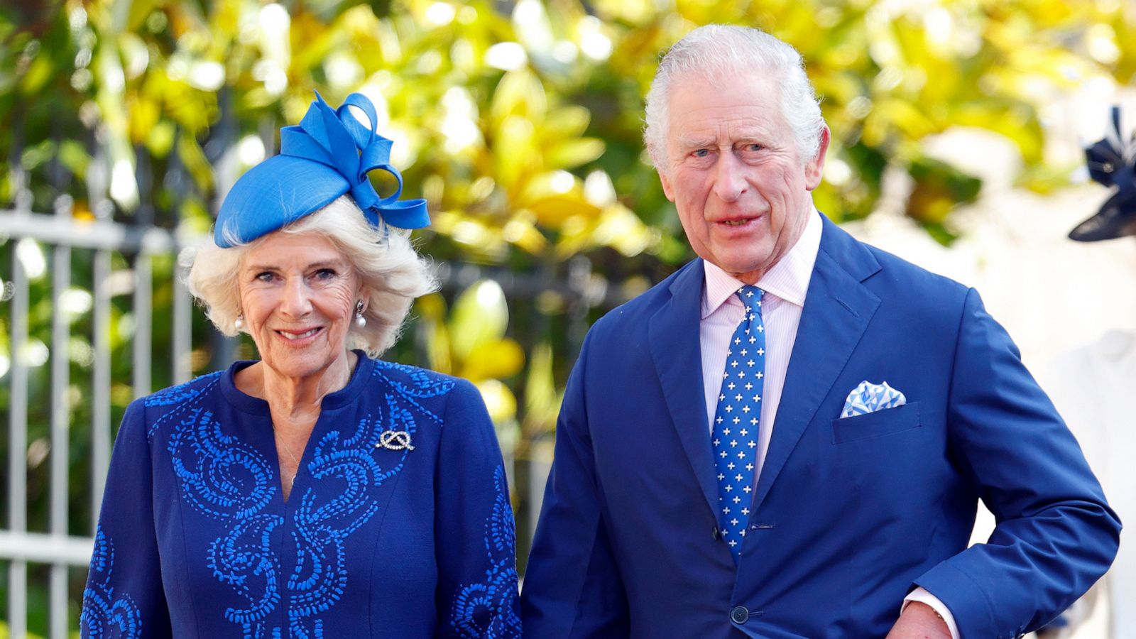 PHOTO: Camilla, Queen Consort and King Charles III attend the traditional Easter Sunday Mattins Service at St George's Chapel, Windsor Castle on April 9, 2023 in Windsor, England.