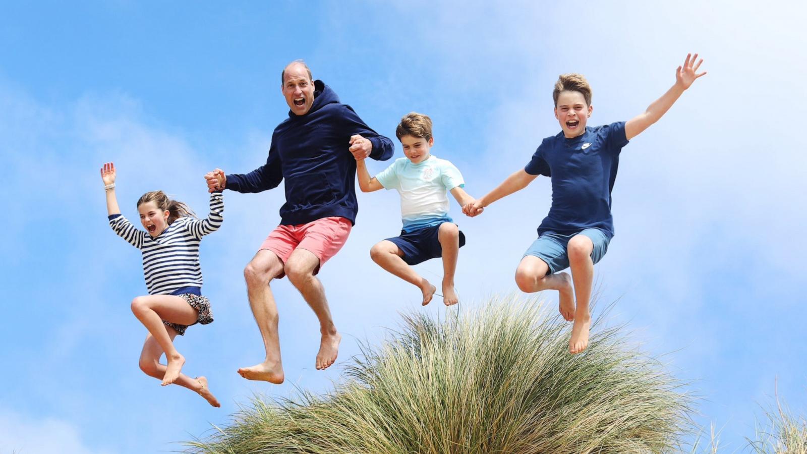 PHOTO: The royals released a new image of Prince William and their children on X with the caption "Happy birthday Papa, we all love you so much! Cx"