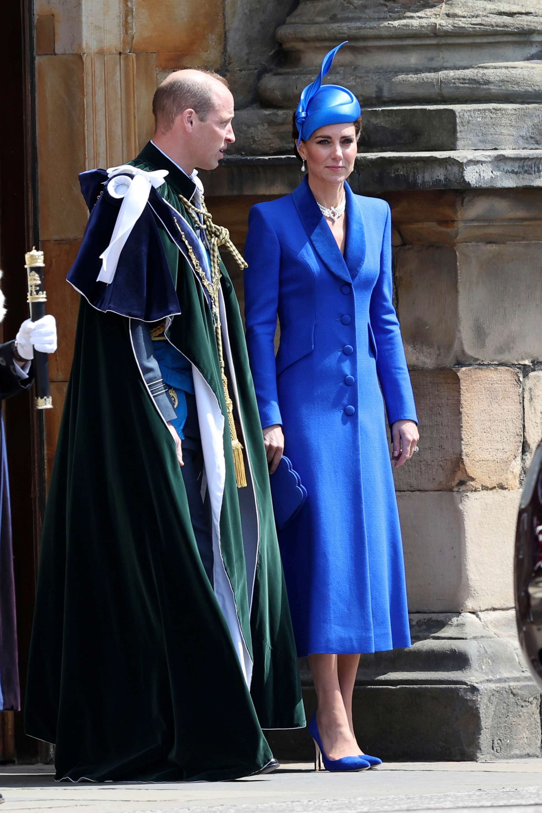 PHOTO: Prince William and Kate, Princess of Wales, leave the Palace of Holyroodhouse, for the National Service of Thanksgiving and Dedication for King Charles III and Queen Camilla in Edinburgh, Scotland, July 5, 2023.