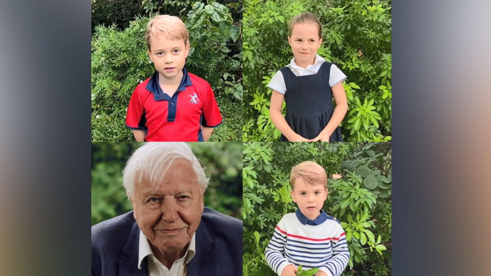 PHOTO: Prince George, Princess Charlotte and Prince Louis question Sir David Attenborough in a new video released by Kensington Palace.