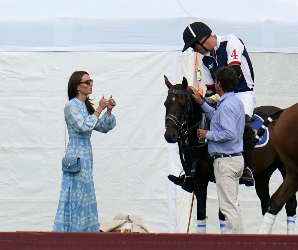 PHOTO: Kate, Princess of Wales and Prince William at the Out-Sourcing Inc Royal Charity Polo Cup 2023 at Guards Polo Club, Windsor, England, July 6, 2023.