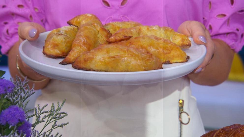 PHOTO: A plate of homemade rice paper "croissants."