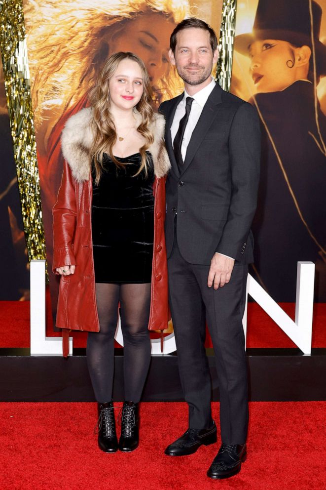 Tobey Maguire steps out on 'Babylon' red carpet with daughter Ruby