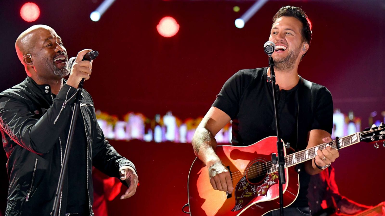 PHOTO: Darius Rucker and Luke Bryan perform onstage at the 2018 CMT Music Awards at Bridgestone Arena on June 6, 2018 in Nashville, Tennessee.