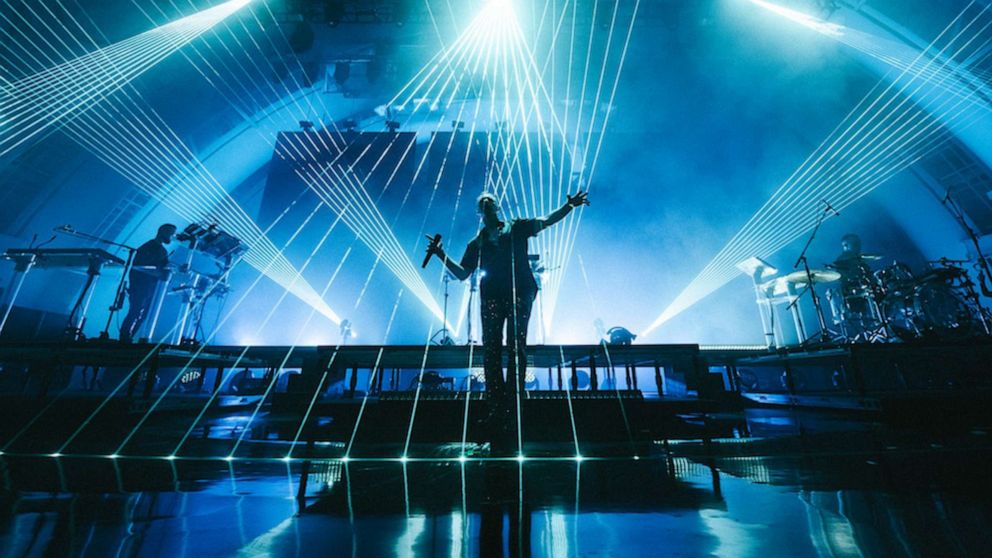 PHOTO: Rufus Du Sol performs on stage at the Hollywood Bowl in Los Angeles, Oct. 9. 2022.