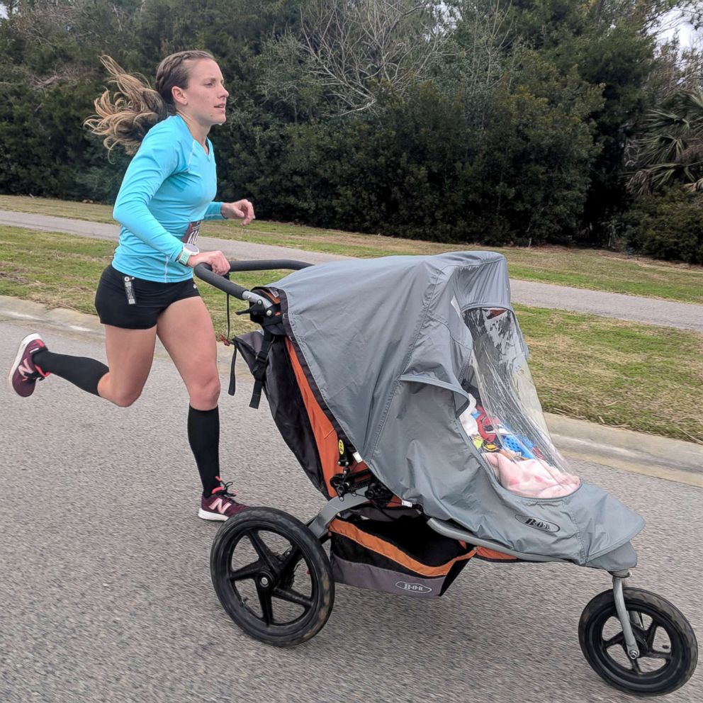 VIDEO: Mom attempts world record for fastest 10K with a double stroller
