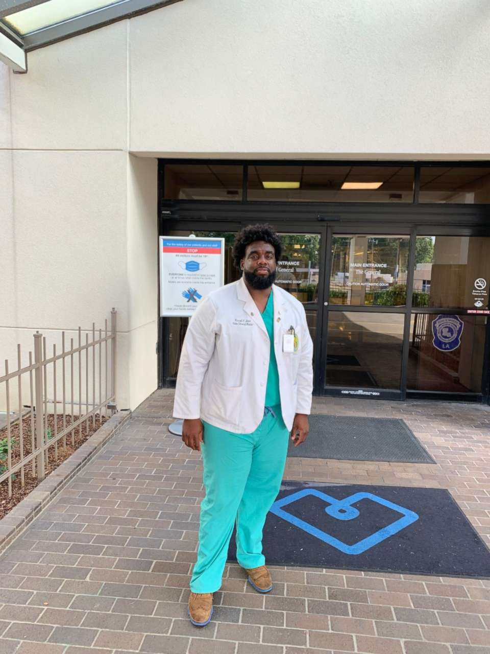 PHOTO: Dr. Russell Ledet, a medical student at Baton Rouge General Medical Center in Louisiana, is working at the same facility where he previously worked as a security guard. Photo courtesy of Russell J. Ledet.