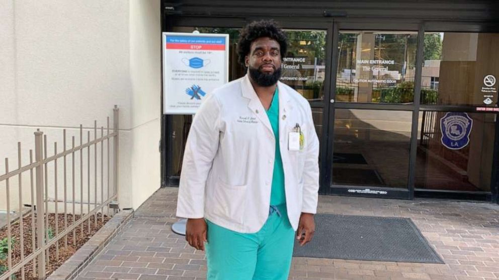 PHOTO: Dr. Russell Ledet, a medical student at Baton Rouge General Medical Center in Louisiana, is working at the same facility where he previously worked as a security guard. Photo courtesy of Russell J. Ledet.