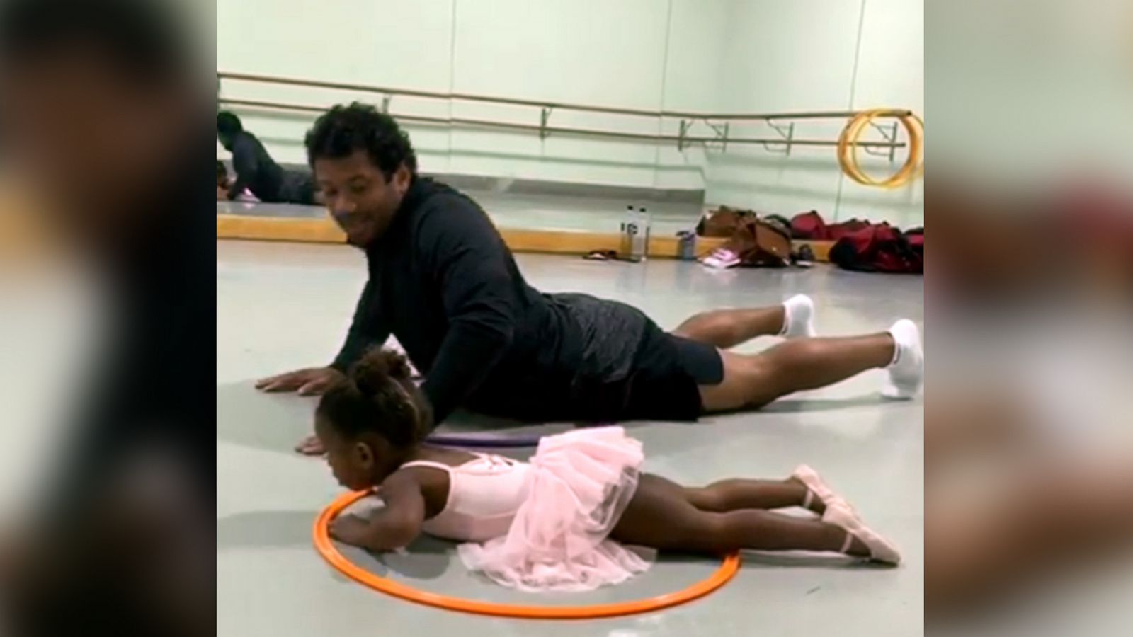 PHOTO: Russell Wilson and daughter do ballet in a video he posted to his Instagram account.