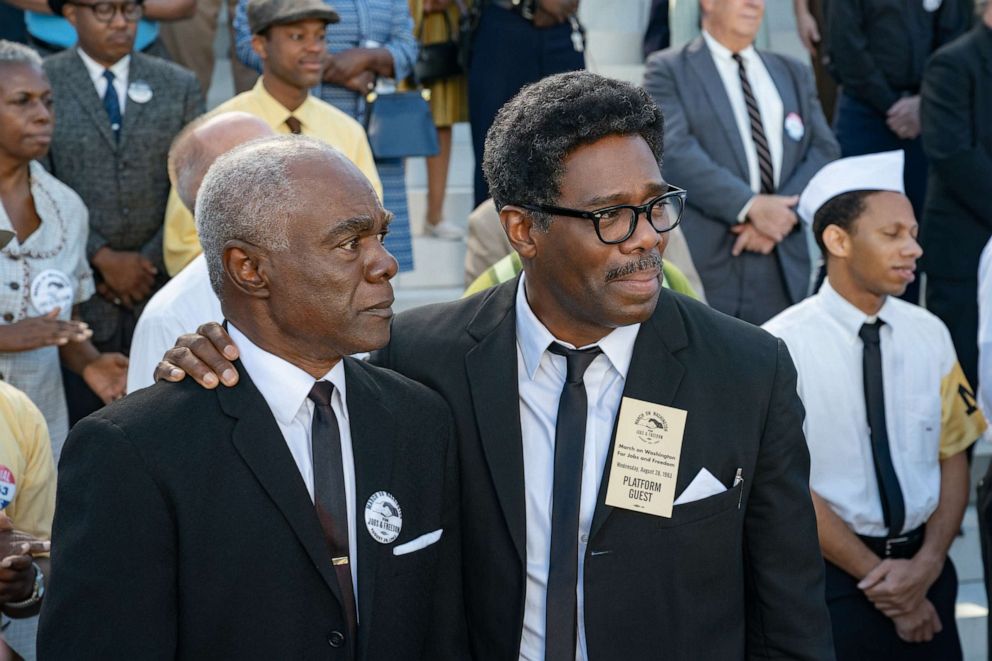 PHOTO: Glynn Turman as A. Philip Randolph and Colman Domingo as Bayard Rustin in Rustin.