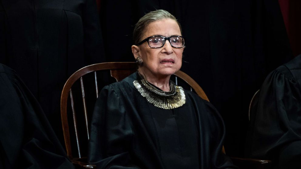 Associate Justice Ruth Bader Ginsburg during an official group photo at the Supreme Court on Nov. 30, 2018 in Washington.