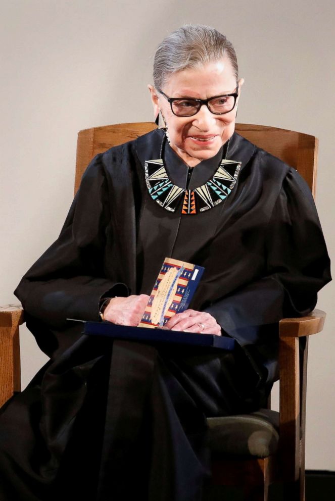 PHOTO: Associate Justice of the U.S. Supreme Court Ruth Bader Ginsburg attneds a U.S. Citizenship and Immigration Services (USCIS) naturalization ceremony at the New York Historical Society Museum and Library in Manhattan, New York, April 10, 2017.