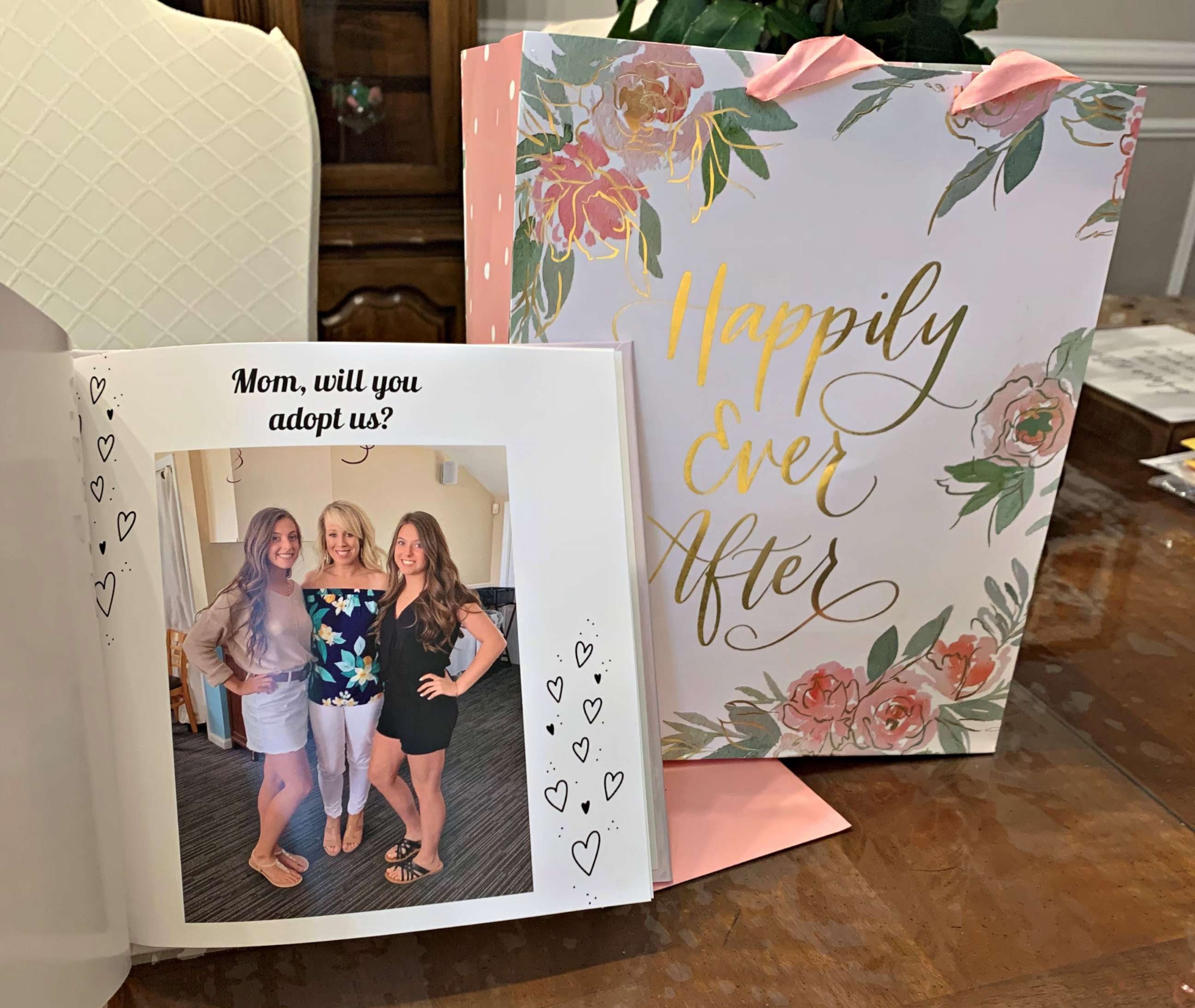 PHOTO: On Mother's Day, Gabriella and Julianna Ruvolo gifted Becky Ruvolo a photo book, which included a message asking Becky Ruvolo to adopt them.