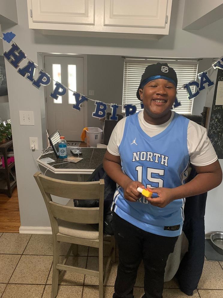 PHOTO: Petey Jones, now 17, is pictured celebrating his birthday after moving in with Ryan and Caitlin Holdren.