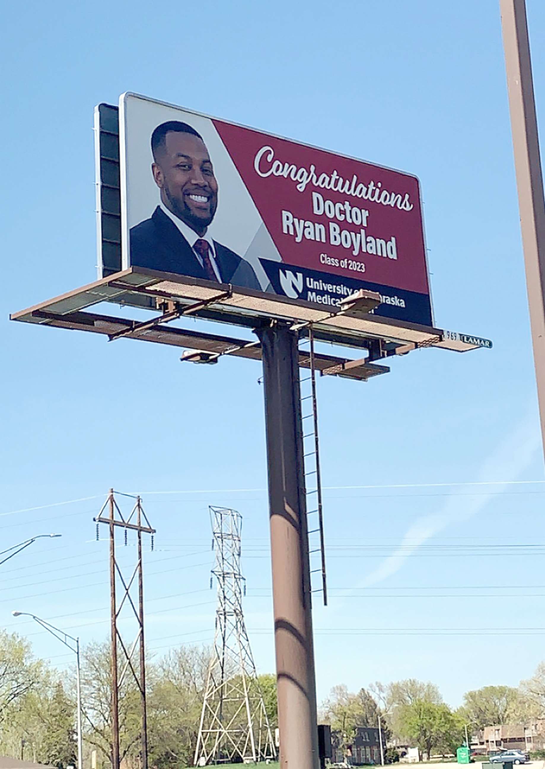 PHOTO: Michelle Boyland came up with the idea to rent a billboard to celebrate her son Ryan's graduation from medical school.